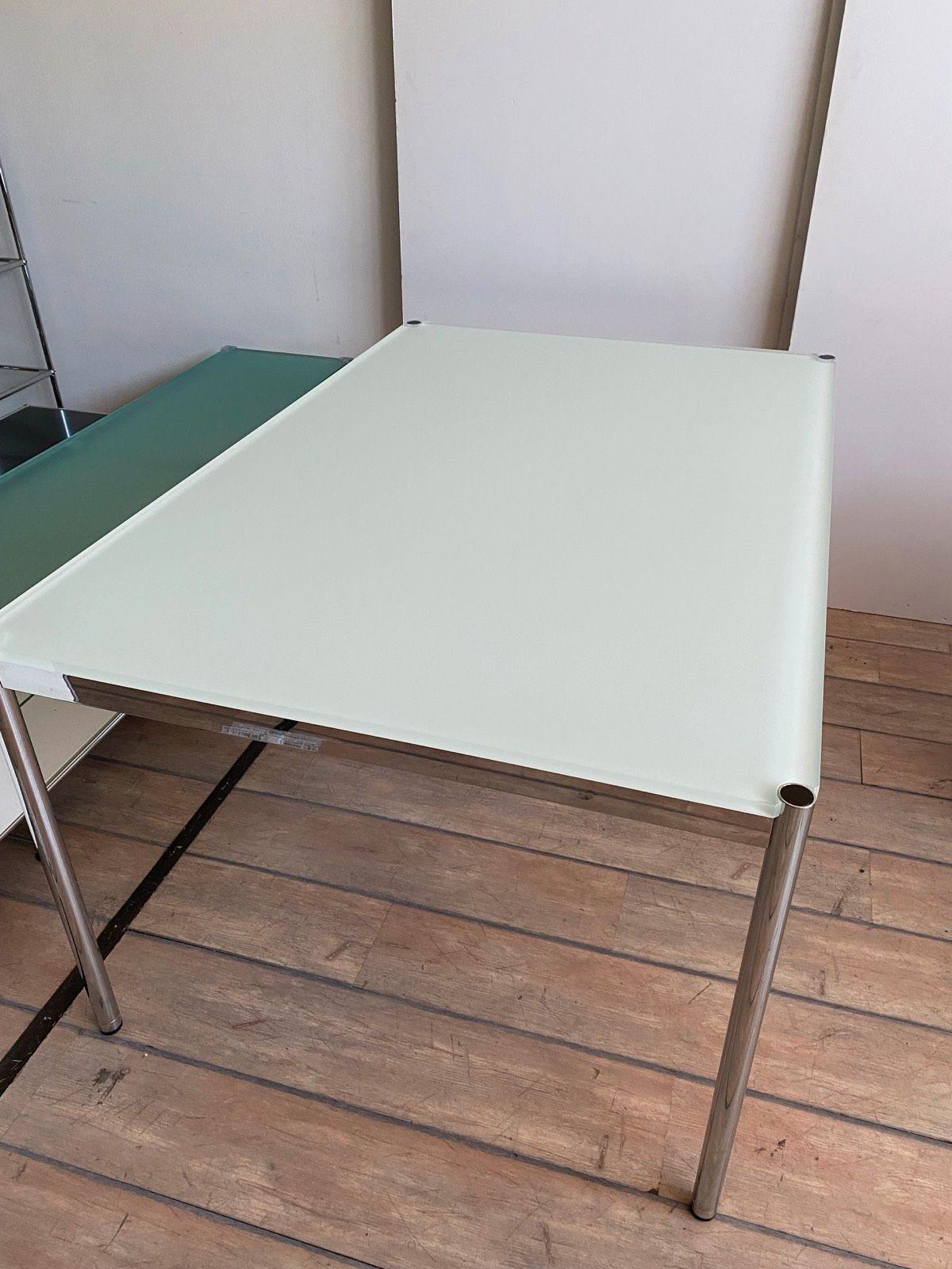 USM Haller Schreibtisch Glastisch Esstisch Besprechungstisch weiß - Bild 7