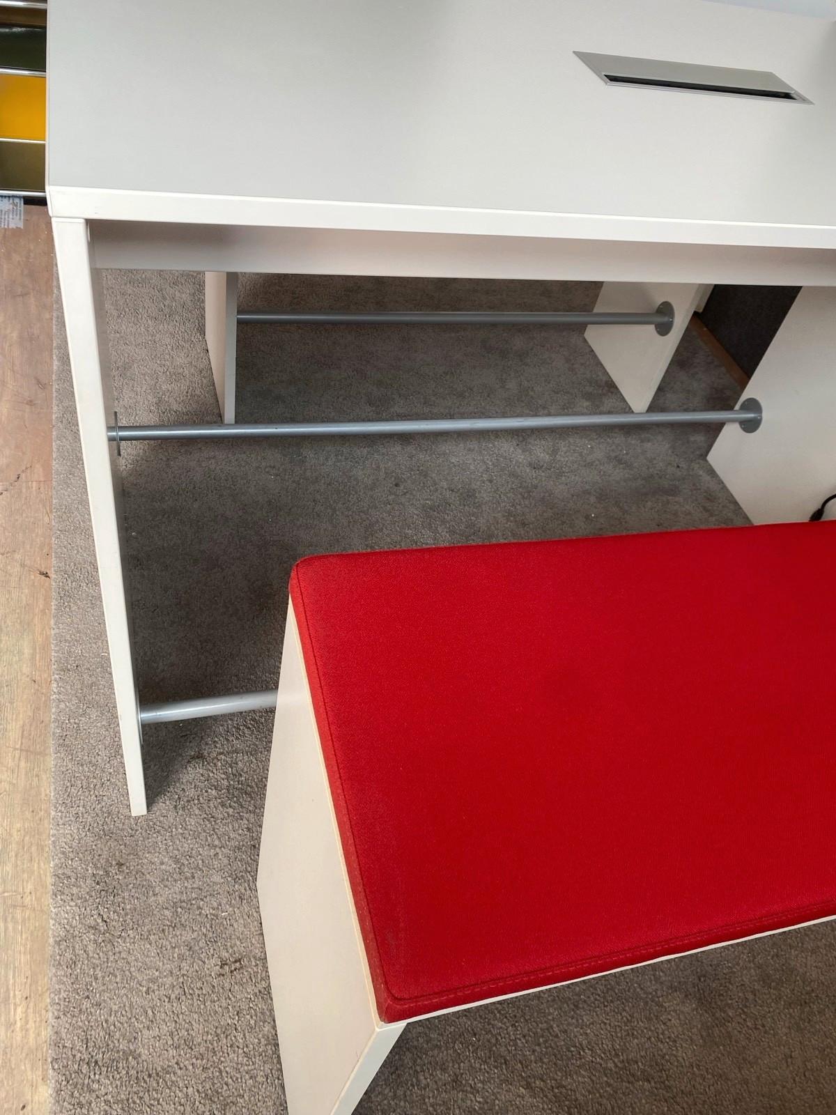 Sitzgruppe Bartisch Esstisch Hochtisch weiß + 2x Bänken rot ❤️‍ - Bild 6