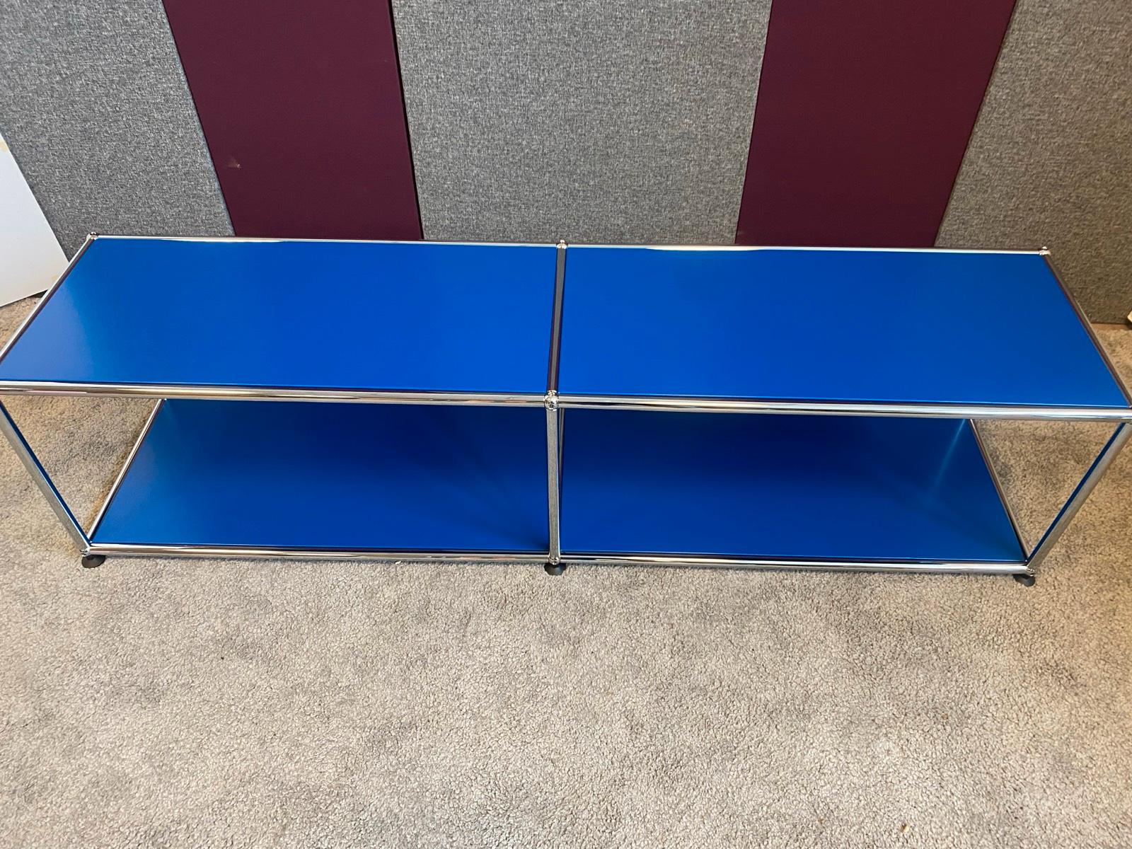 USM Haller TV-Board Regal Sideboard Lowboard offen blau ☑️ - Bild 2