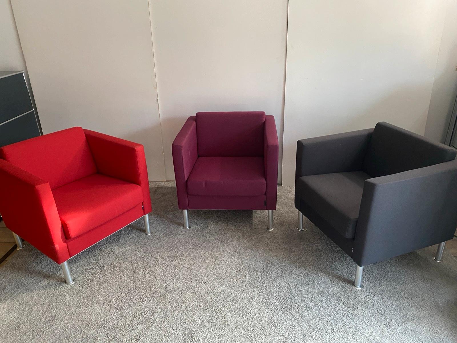 3 Stück Sessel Wartesessel Empfangssessel Loungemöbel SMV