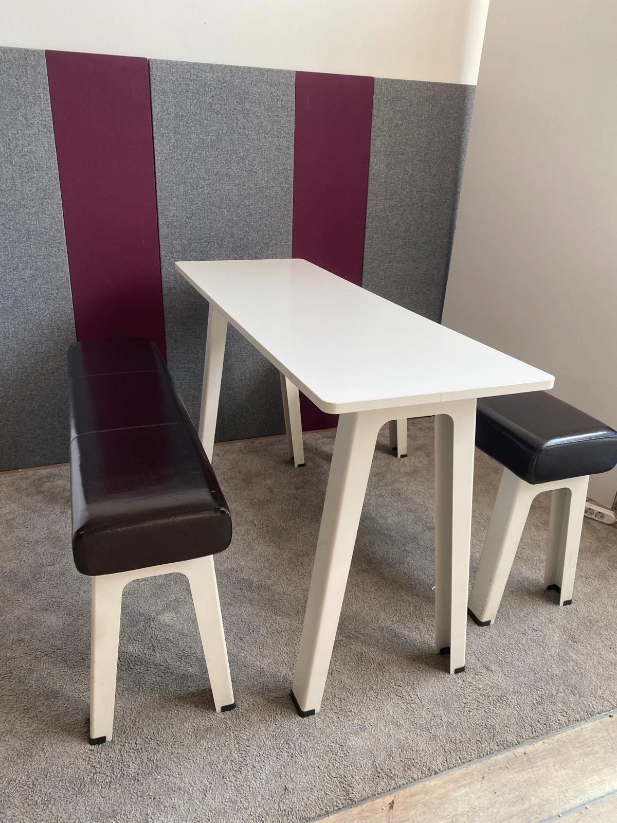 Sitzgruppe Bartisch Esstisch Hochtisch Steelcase inkl. 2 Bänken - Bild 2