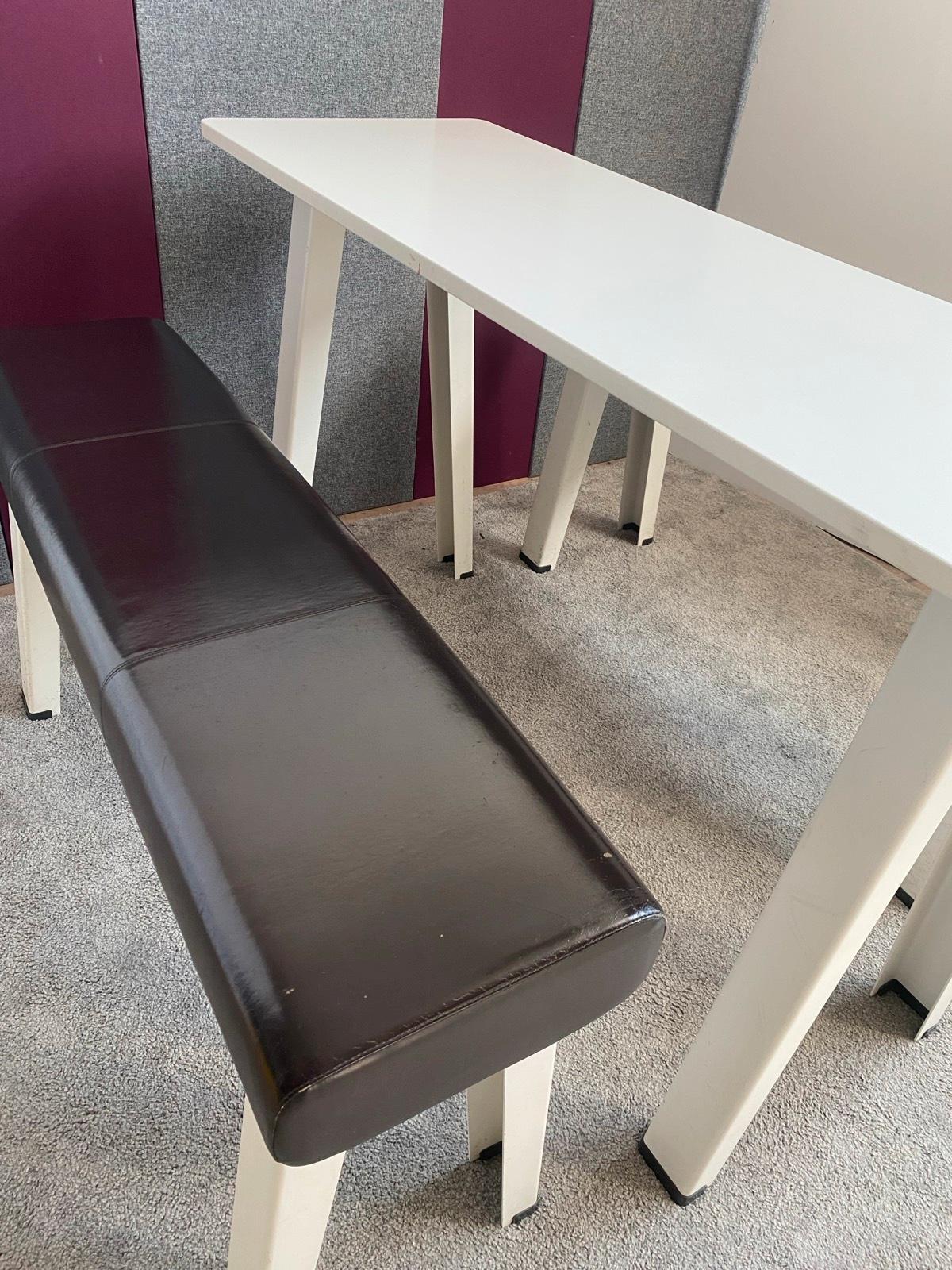 Sitzgruppe Bartisch Esstisch Hochtisch Steelcase inkl. 2 Bänken - Bild 3