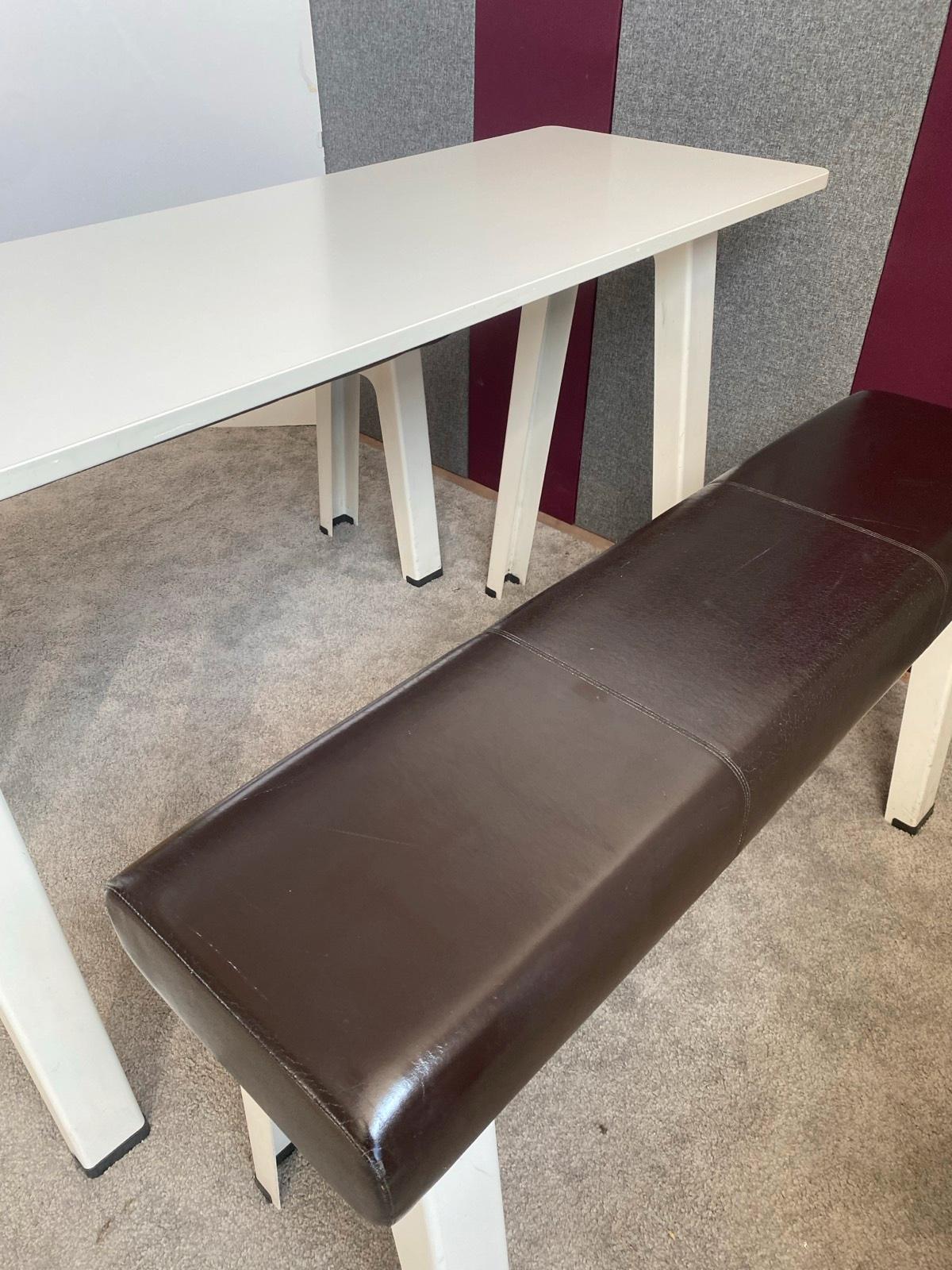Sitzgruppe Bartisch Esstisch Hochtisch Steelcase inkl. 2 Bänken - Bild 6