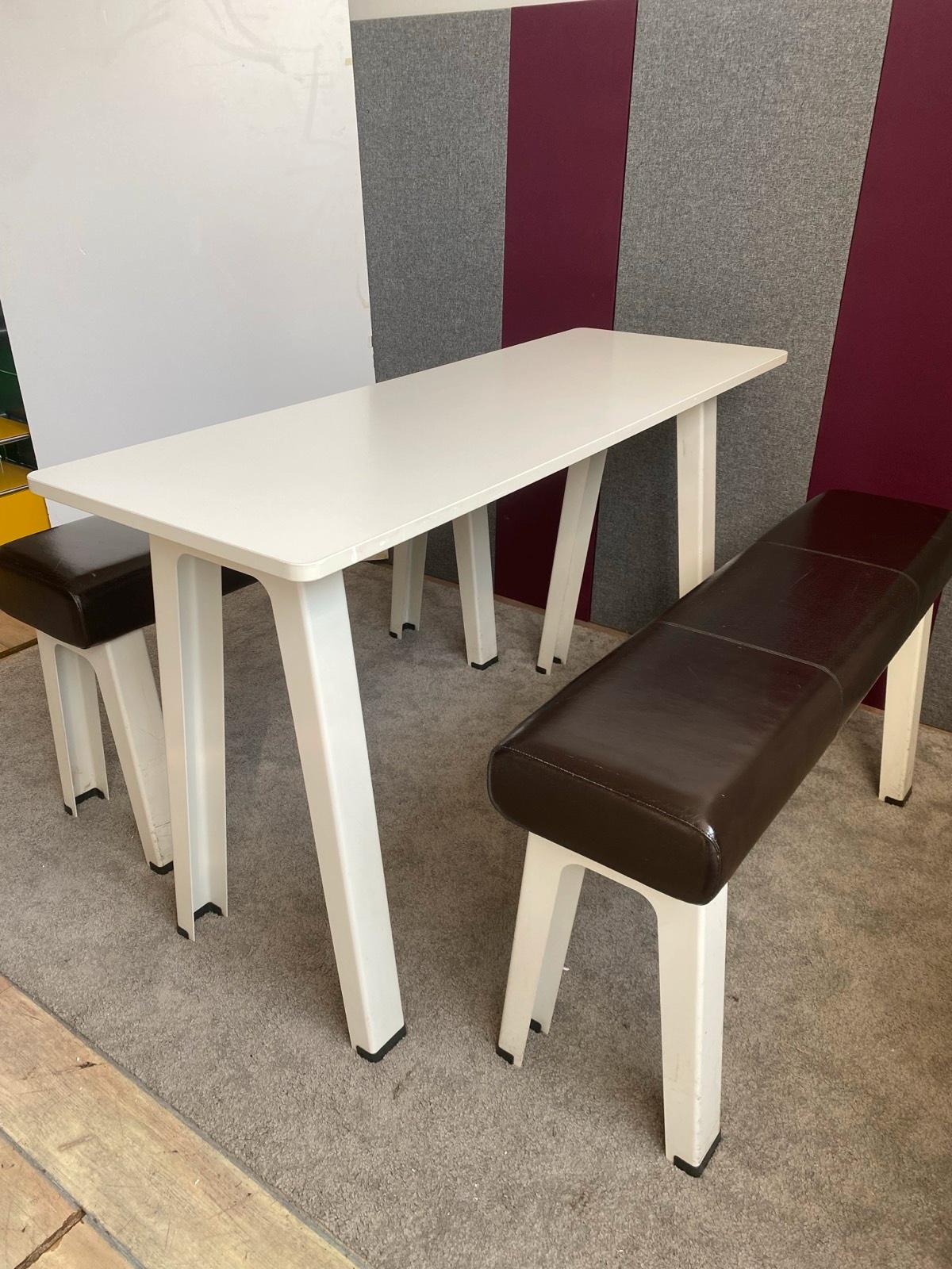 Sitzgruppe Bartisch Esstisch Hochtisch Steelcase inkl. 2 Bänken - Bild 9