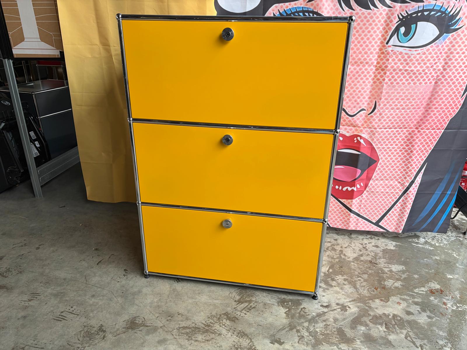 USM Haller Highboard Sekretär Sideboard 3 Klappen Gelb - Bild 2