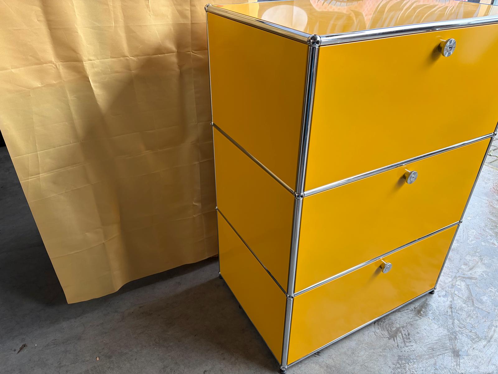 USM Haller Highboard Sekretär Sideboard 3 Klappen Gelb - Bild 5