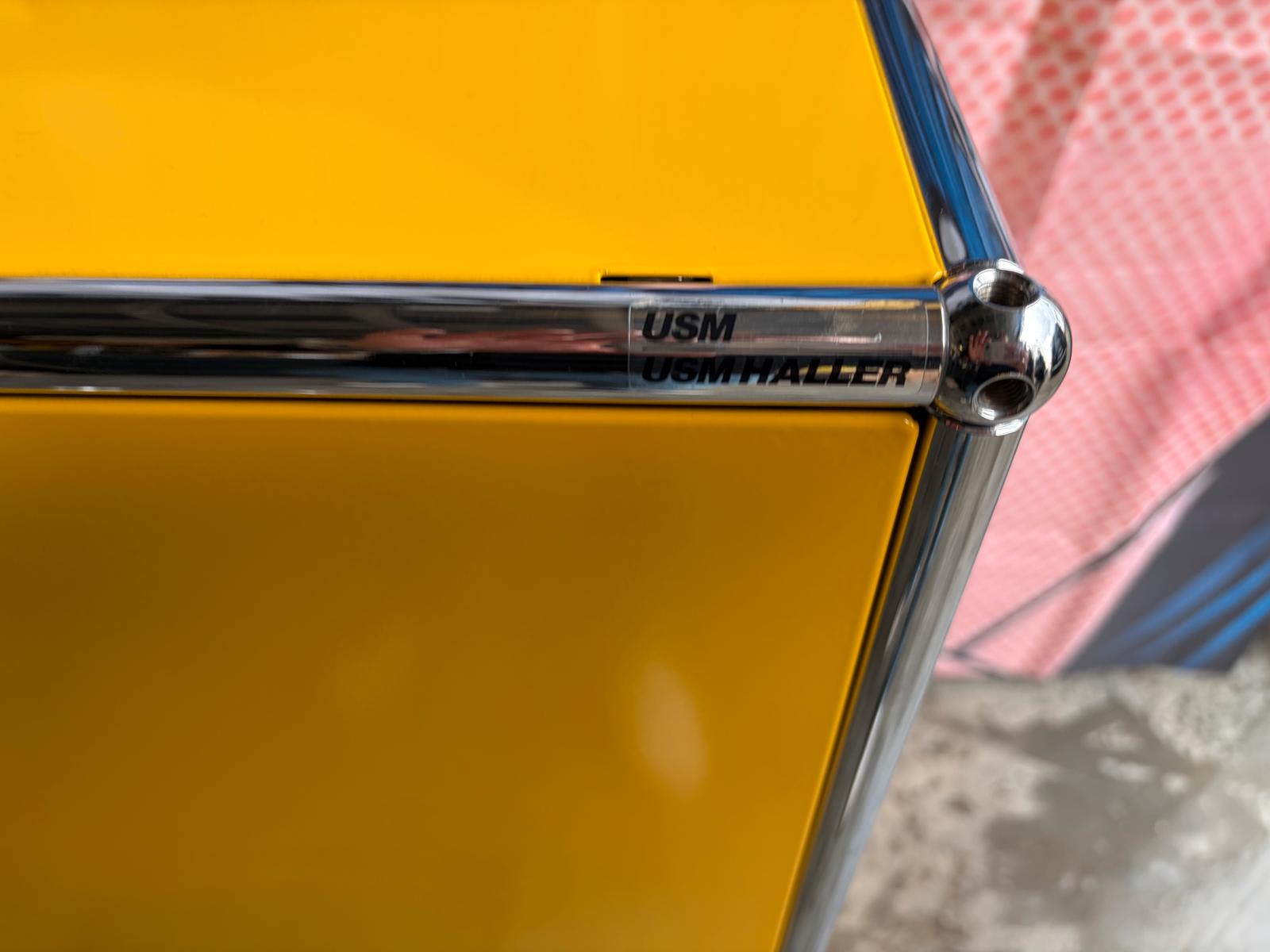 USM Haller Highboard Sekretär Sideboard 3 Klappen Gelb - Bild 6