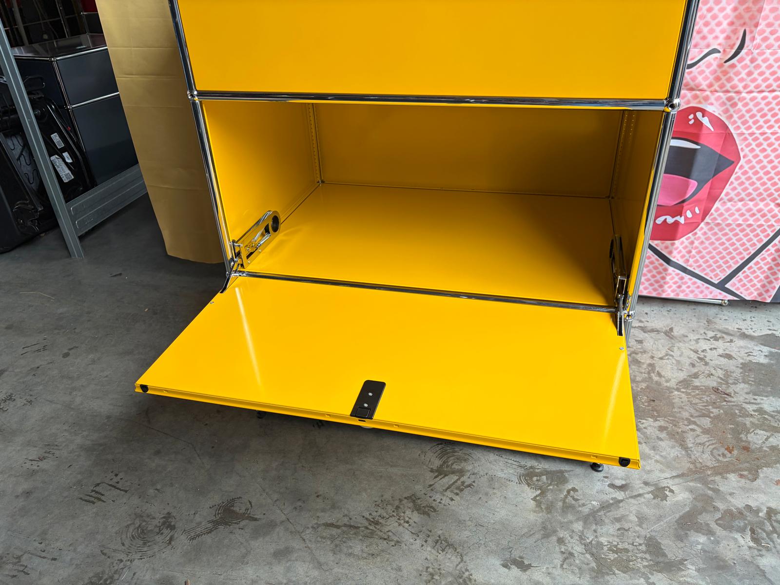 USM Haller Highboard Sekretär Sideboard 3 Klappen Gelb - Bild 8