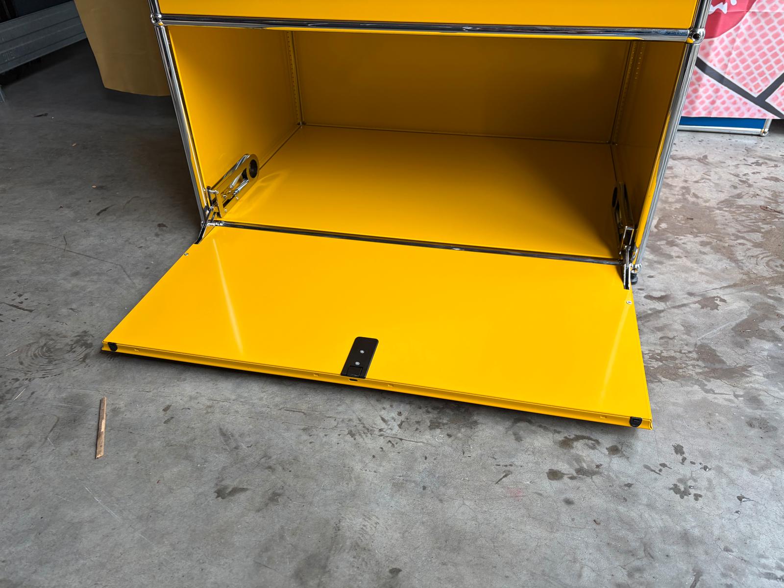 USM Haller Highboard Sekretär Sideboard 3 Klappen Gelb - Bild 10