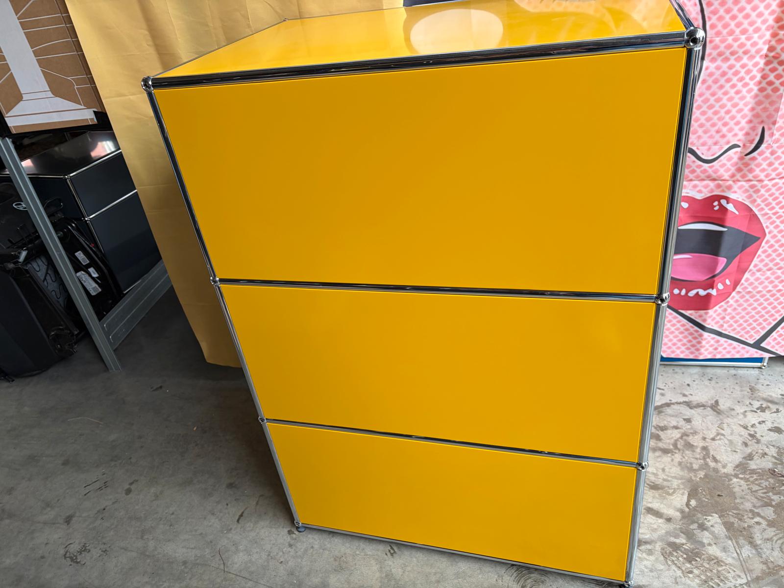 USM Haller Highboard Sekretär Sideboard 3 Klappen Gelb - Bild 11