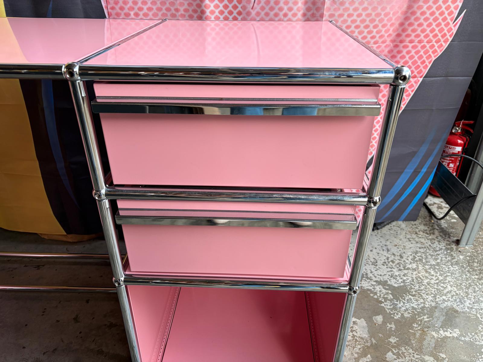 USM Haller Arbeitsplatz Schreibtisch Schubladen Pink Rosa - Bild 3