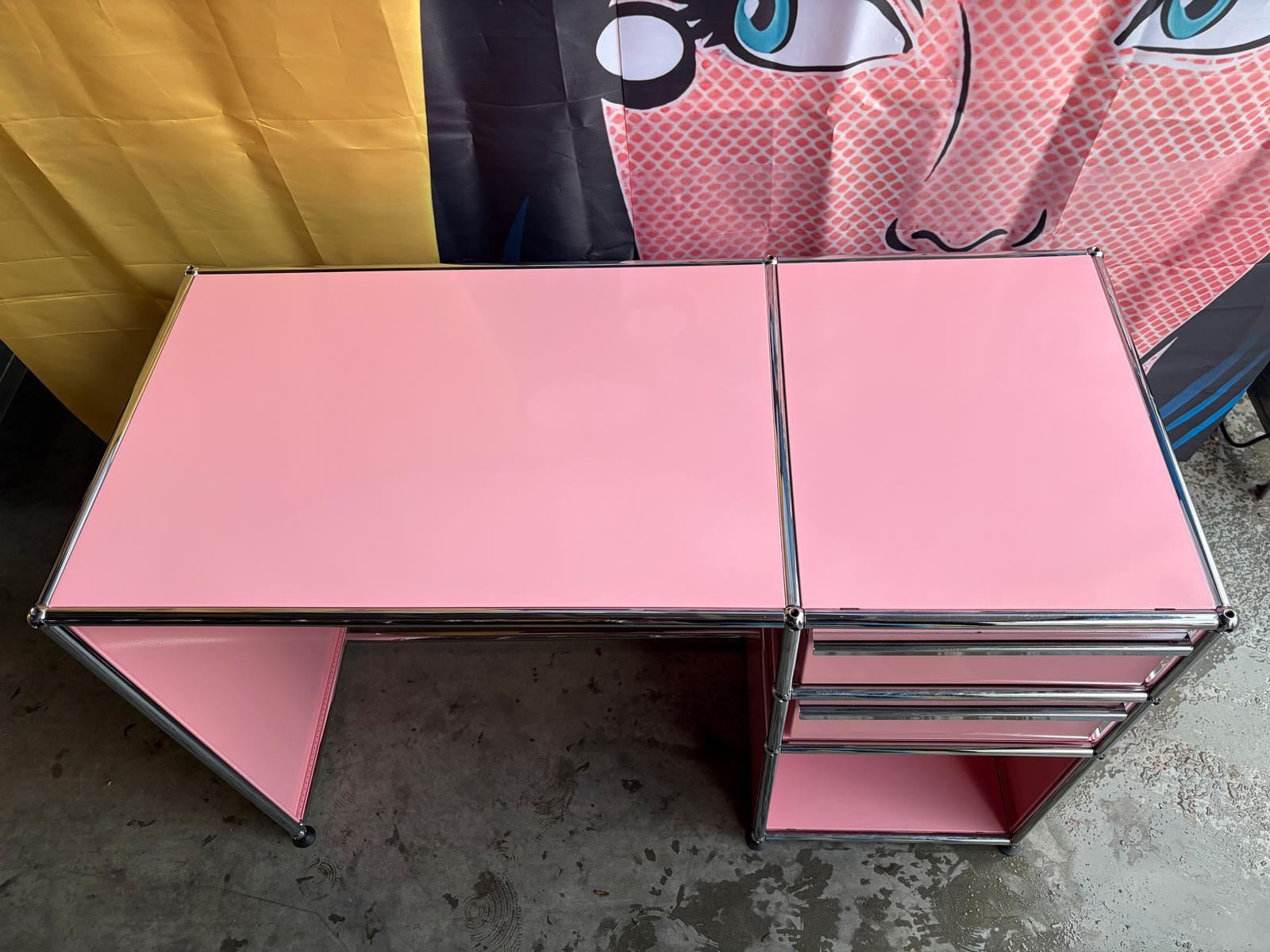 USM Haller Arbeitsplatz Schreibtisch Schubladen Pink Rosa - Bild 5