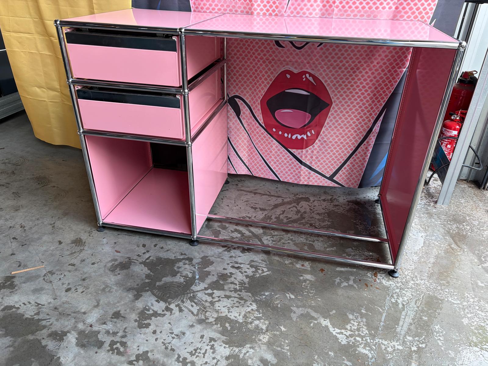 USM Haller Arbeitsplatz Schreibtisch Schubladen Pink Rosa - Bild 10