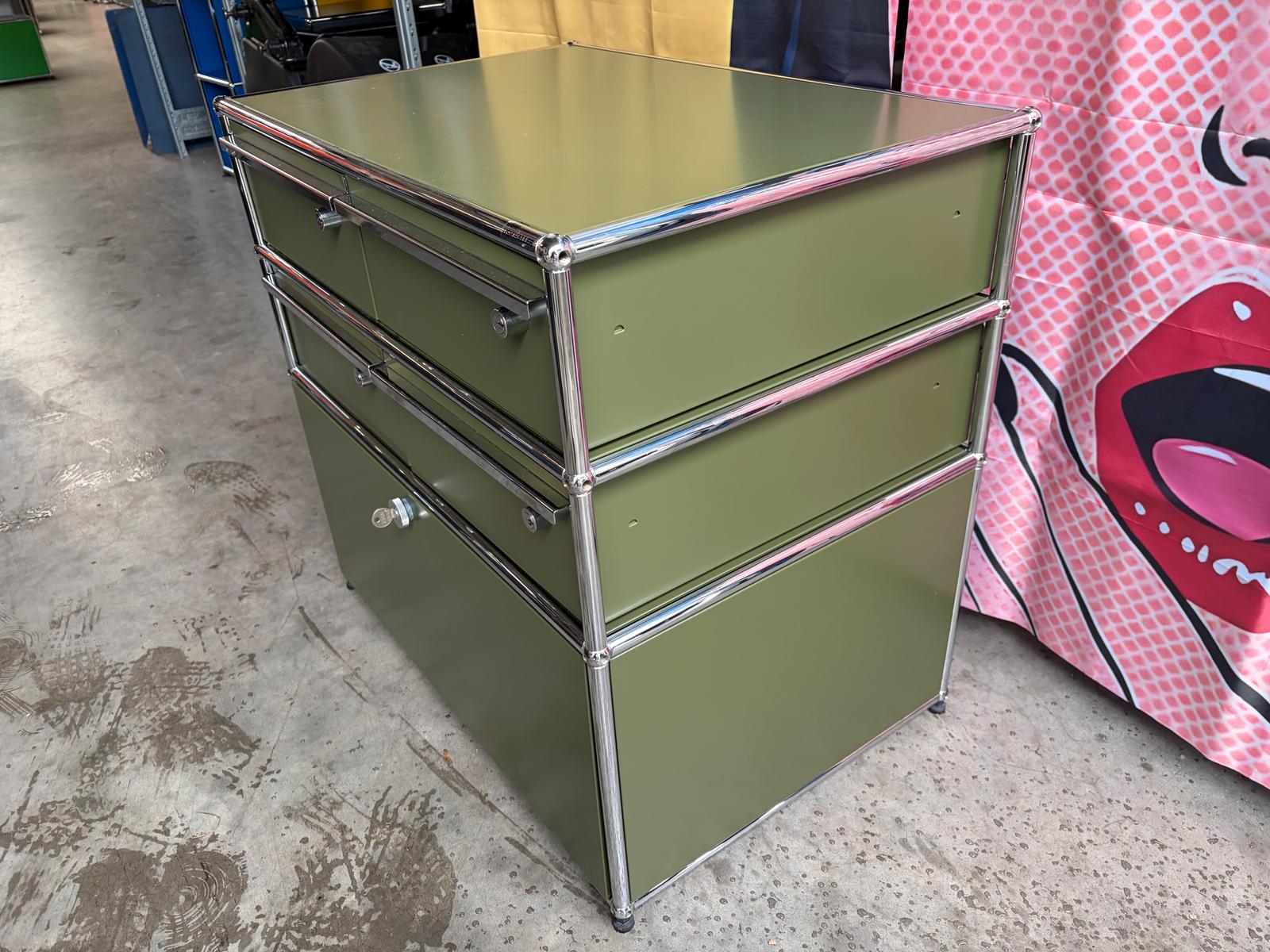 USM Haller Kommode Highboard Schubladen Auszug Oliv Grün - Bild 4