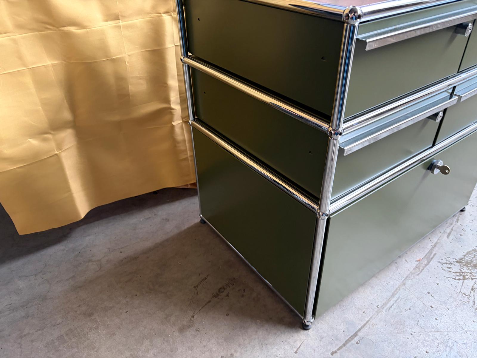 USM Haller Kommode Highboard Schubladen Auszug Oliv Grün - Bild 5