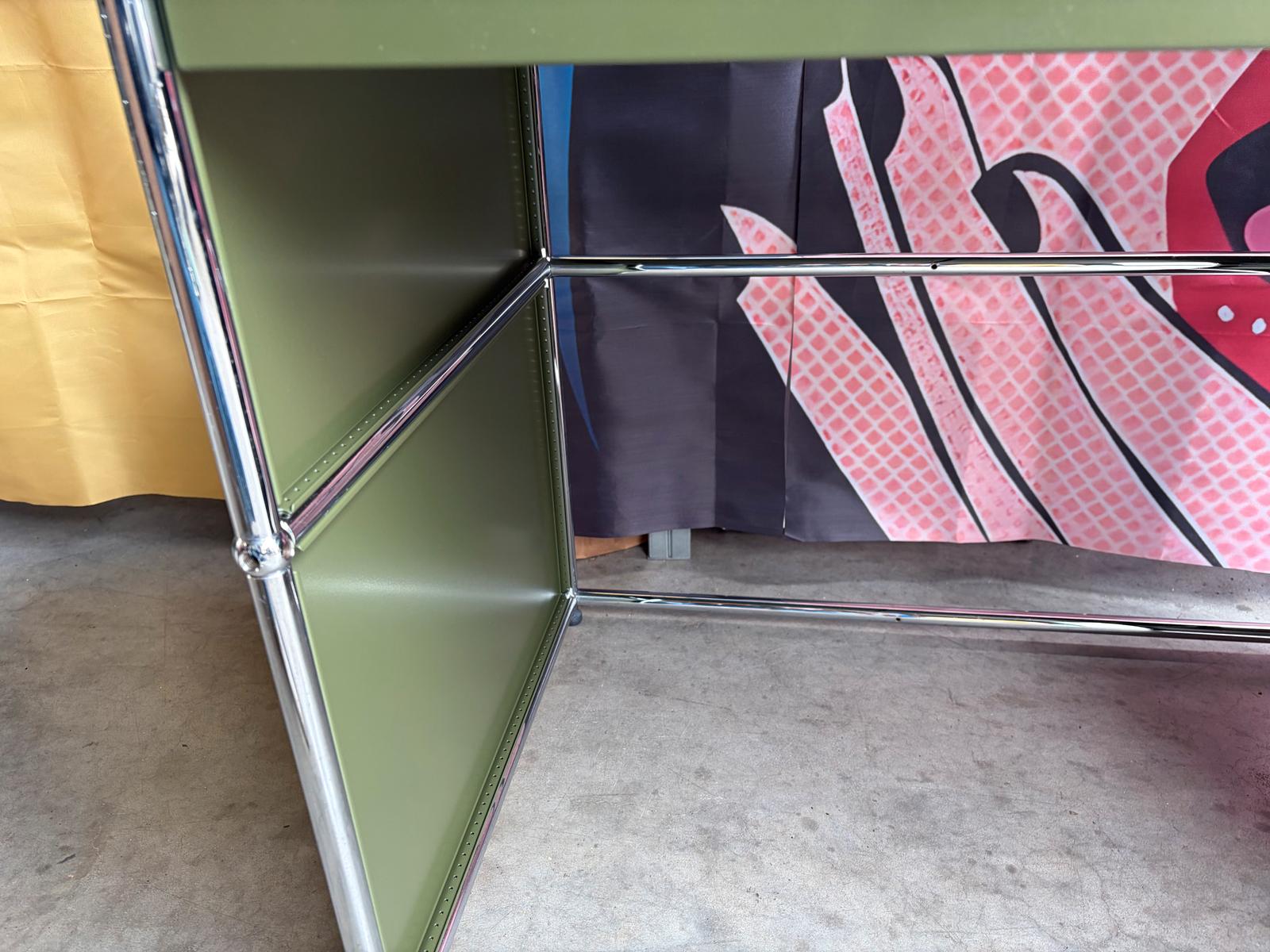 USM Haller Arbeitsplatz Schreibtisch Schminktisch Oliv Grün - Bild 8