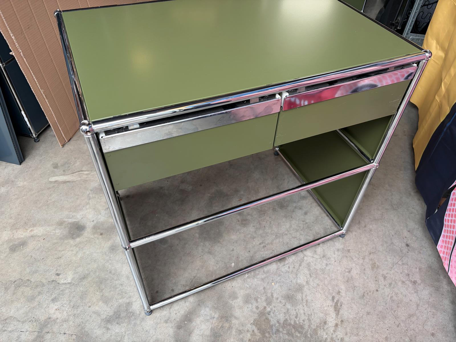 USM Haller Arbeitsplatz Schreibtisch Schminktisch Oliv Grün - Bild 10