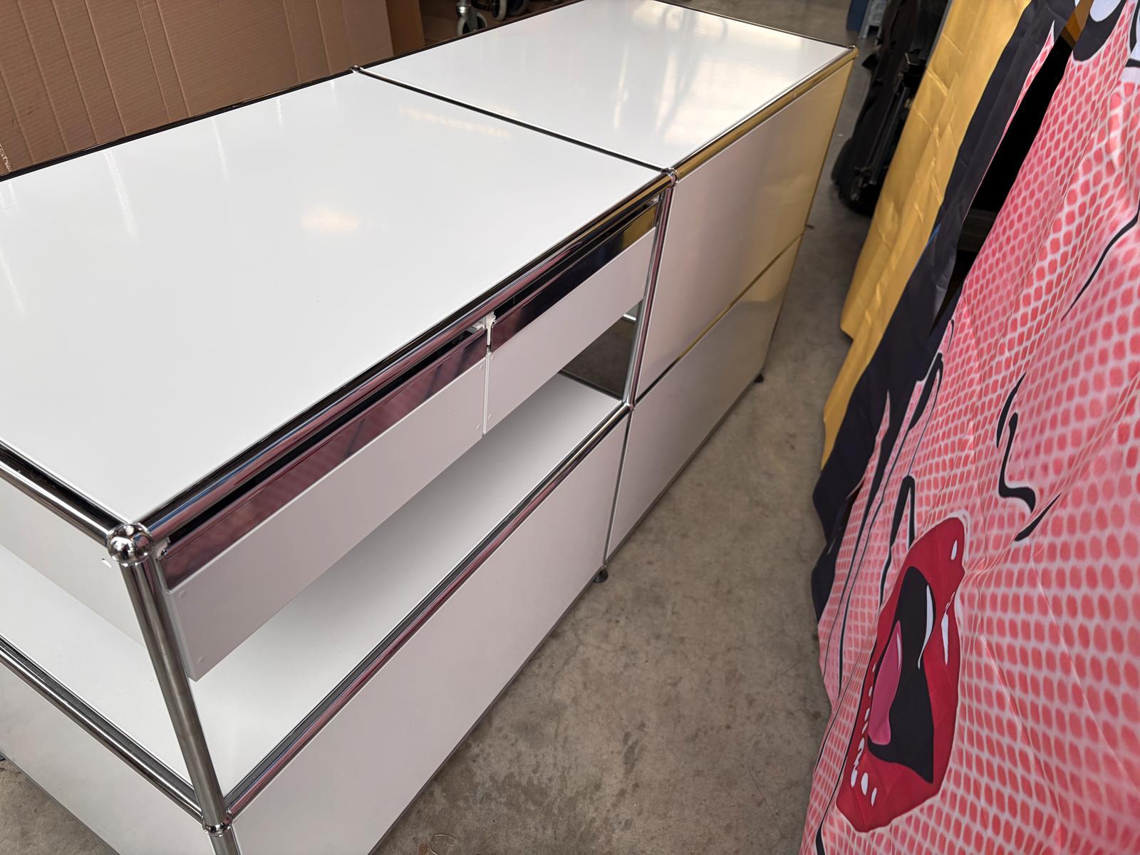 USM Haller Arbeitsplatz Schreibtisch Lichtgrau Schubladen Auszug - Bild 13