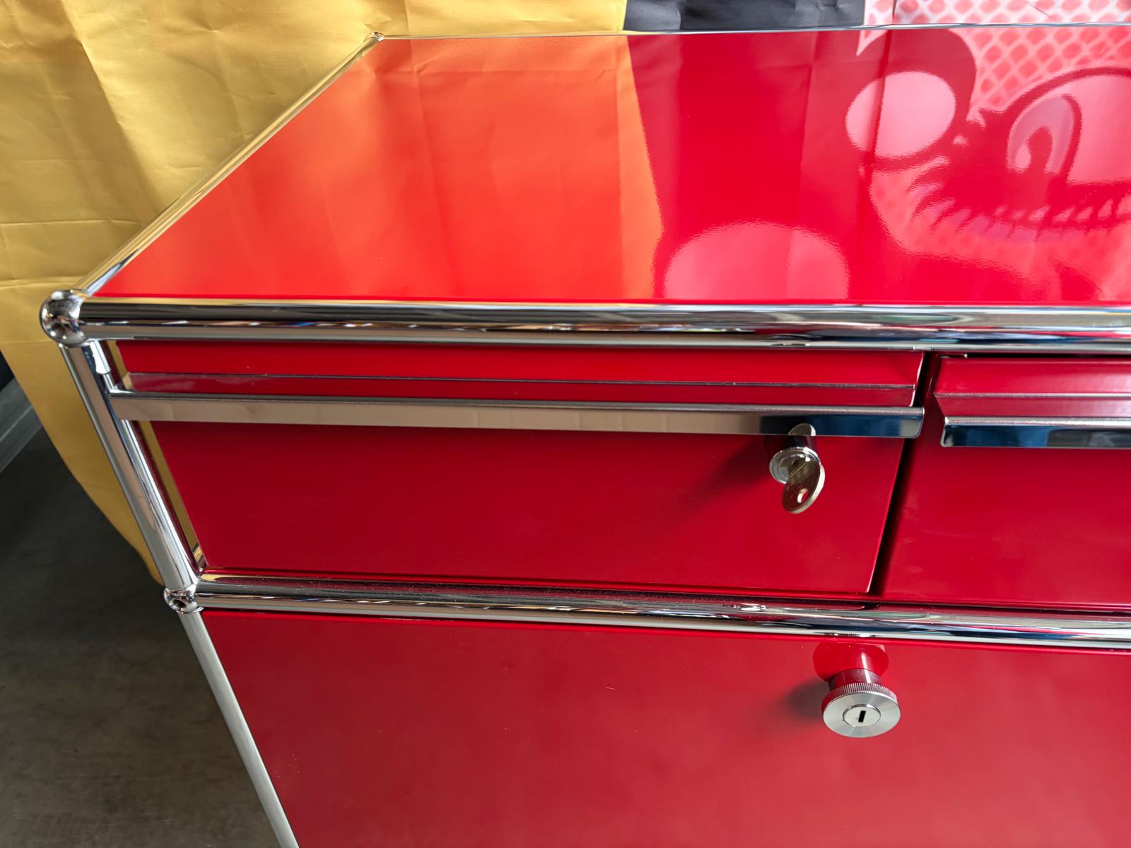USM Haller Highboard Kommode Schubladen Auszug Rubinrot Rot - Bild 3