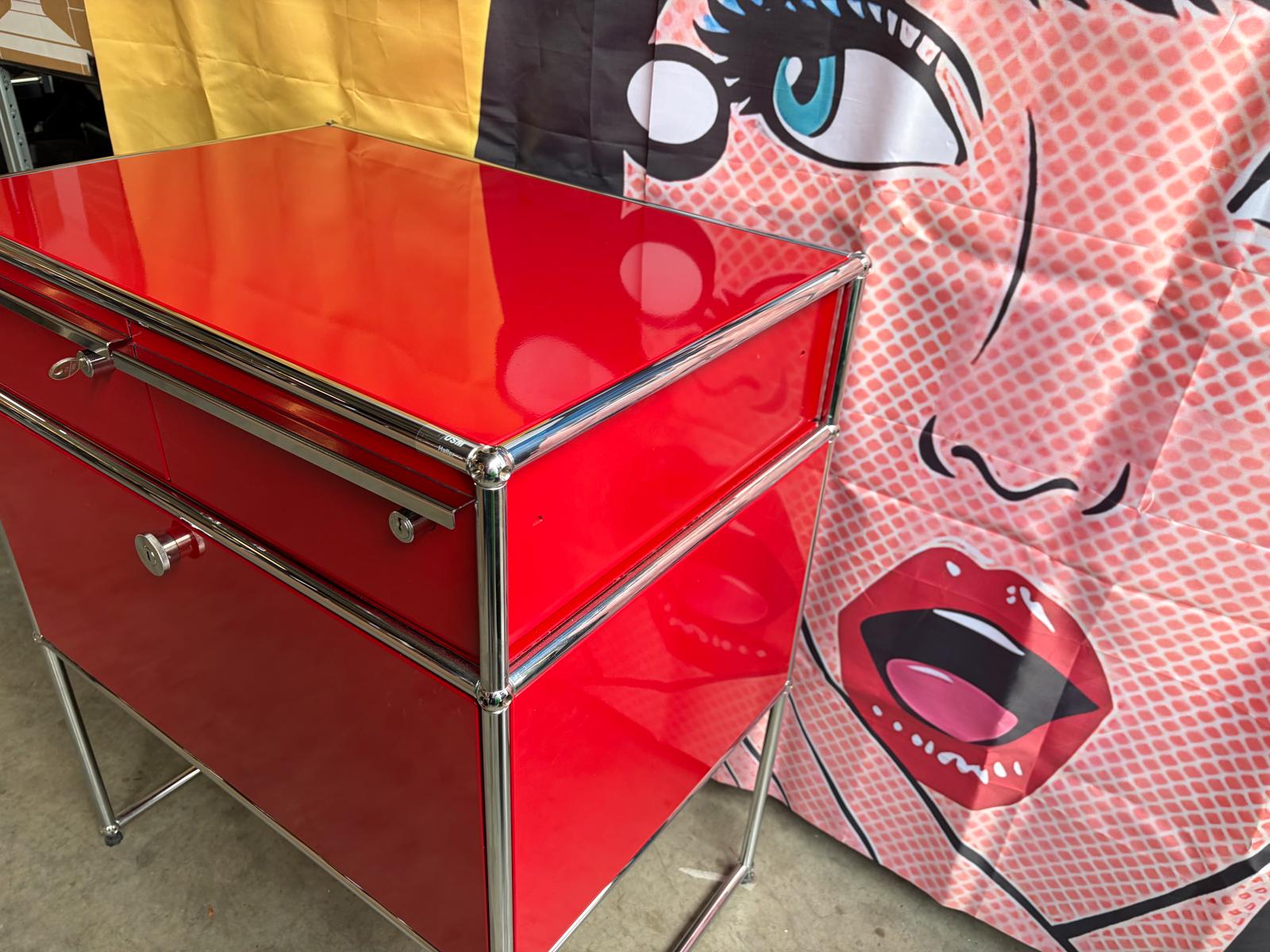 USM Haller Highboard Kommode Schubladen Auszug Rubinrot Rot - Bild 6