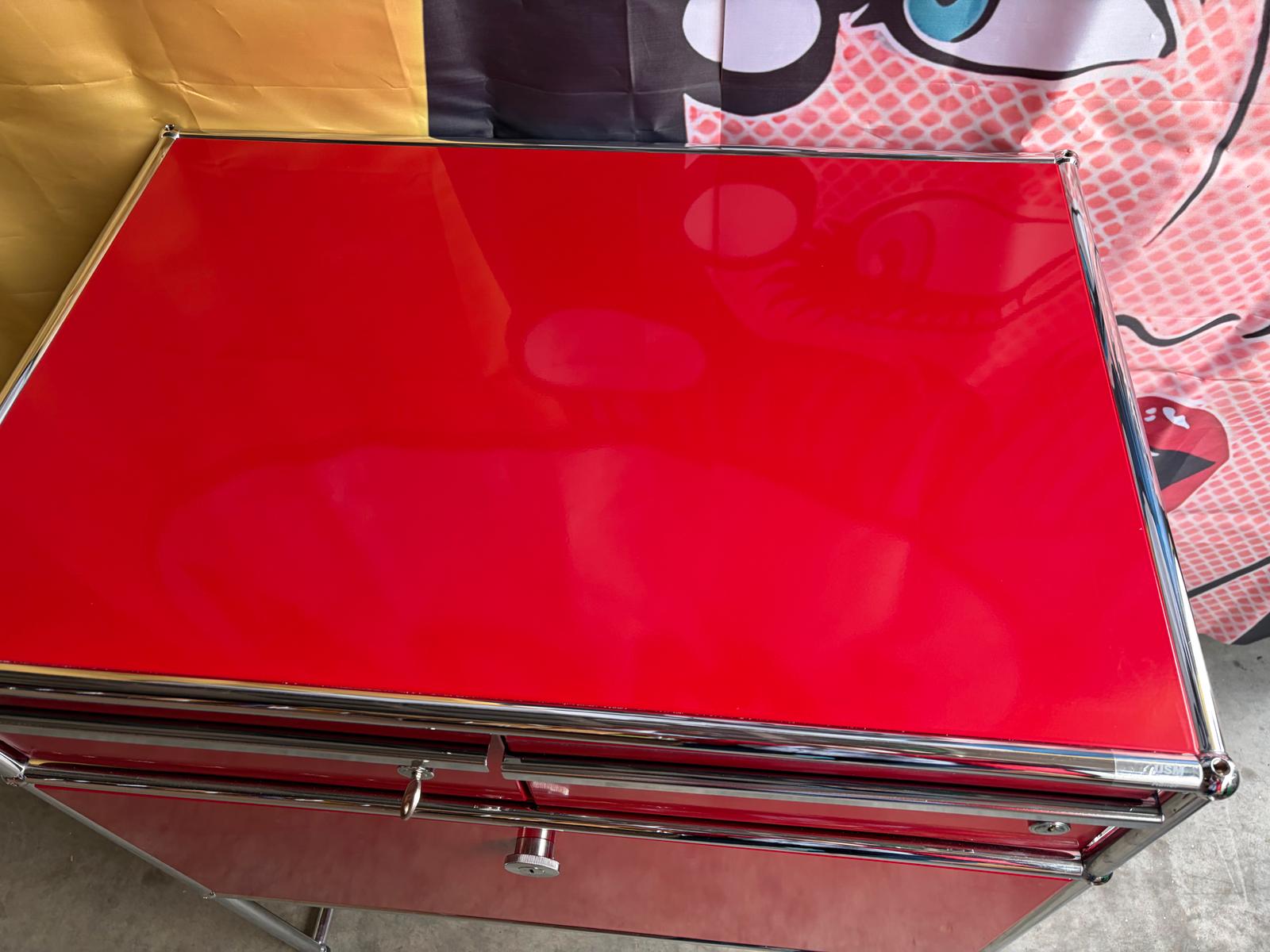 USM Haller Highboard Kommode Schubladen Auszug Rubinrot Rot - Bild 7
