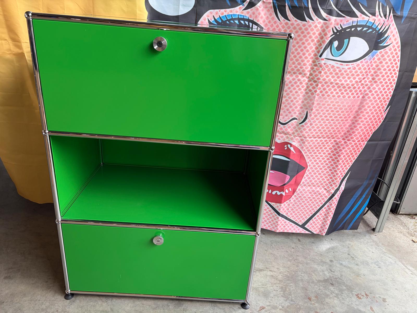 USM Haller Highboard Sekretär Sideboard 2 Klappen Grün