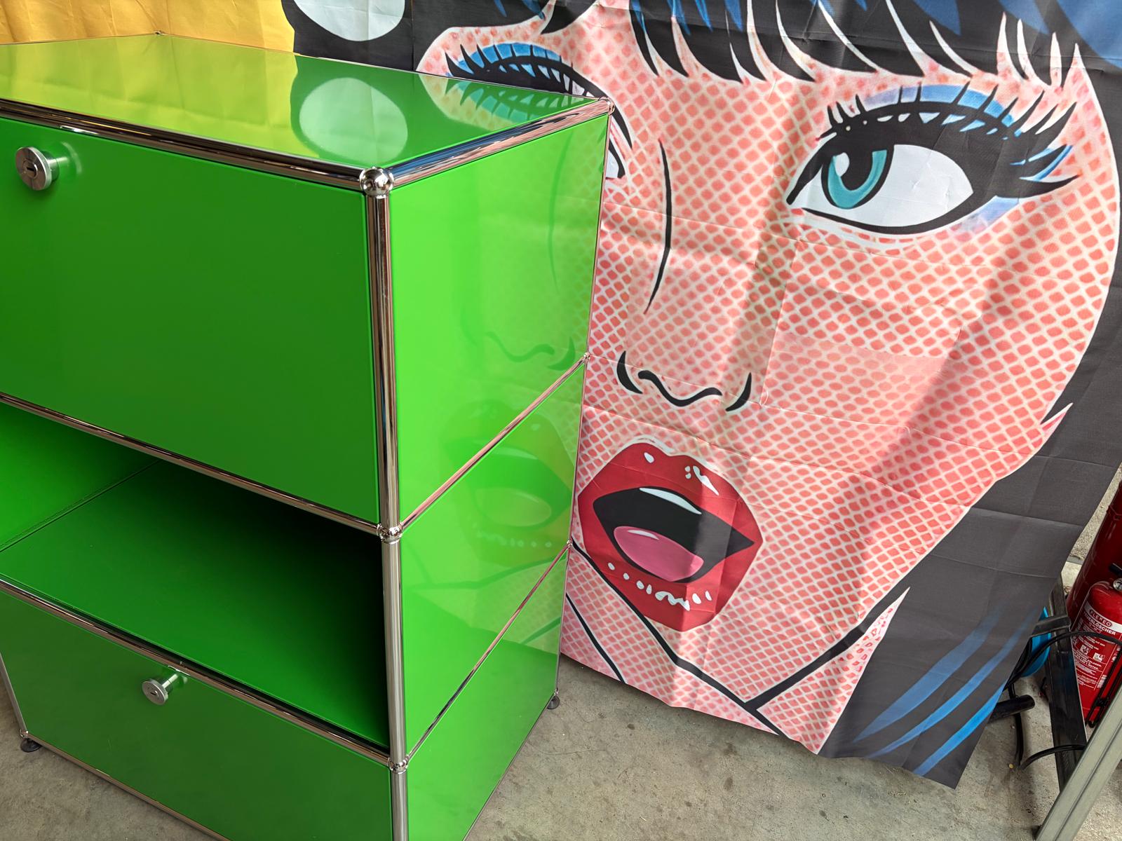 USM Haller Highboard Sekretär Sideboard 2 Klappen Grün - Bild 9